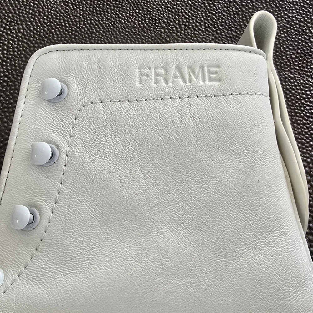 Frame Le Boston White Leather High Top Espadrilles Booties Size 7.5 Excellent